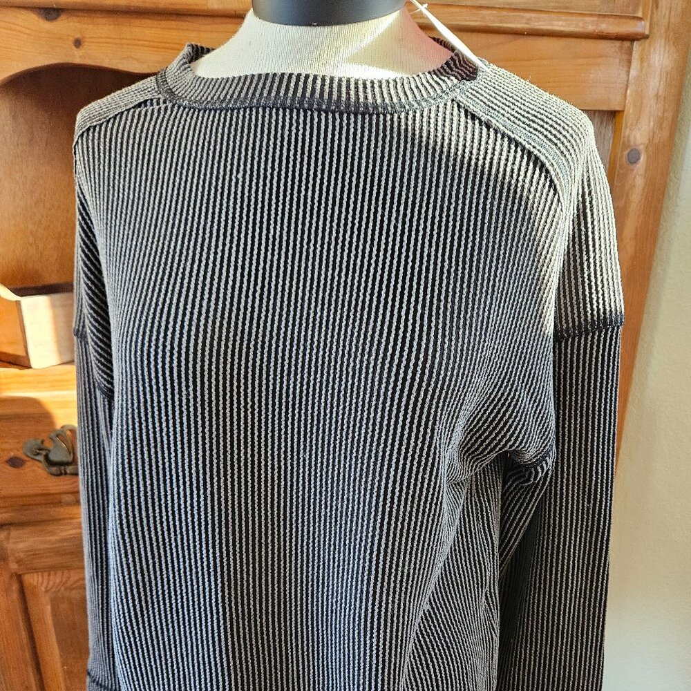 Charcoal Ribbed Long Sleeve